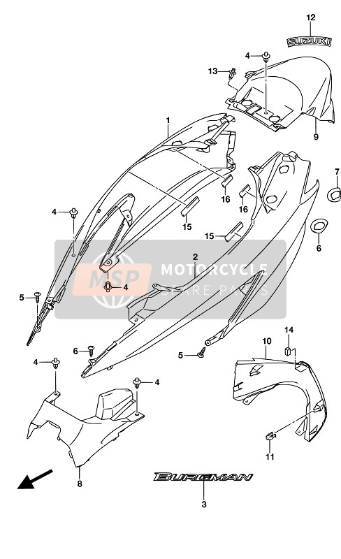 4721112JA2YMC, Cubierta Chasis Der., Suzuki, 0